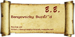 Benyovszky Buzád névjegykártya